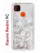 Чехол-накладка Xiaomi Redmi 9C Kruche Print White roses