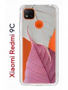 Чехол-накладка Xiaomi Redmi 9C Kruche Print Pink and white