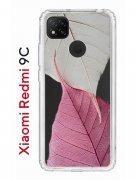 Чехол-накладка Xiaomi Redmi 9C Kruche Print Pink and white