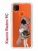 Чехол-накладка Xiaomi Redmi 9C Kruche Print Девочка с мишкой