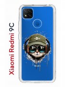 Чехол-накладка Xiaomi Redmi 9C Kruche Print Кот в наушниках