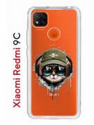 Чехол-накладка Xiaomi Redmi 9C Kruche Print Кот в наушниках