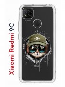 Чехол-накладка Xiaomi Redmi 9C Kruche Print Кот в наушниках