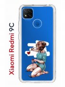 Чехол-накладка Xiaomi Redmi 9C Kruche Print Рисуя любовь