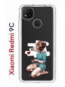 Чехол-накладка Xiaomi Redmi 9C Kruche Print Рисуя любовь
