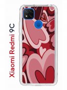 Чехол-накладка Xiaomi Redmi 9C (591325) Kruche PRINT Сердечки