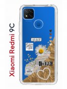 Чехол-накладка Xiaomi Redmi 9C Kruche Print Крафтовые наклейки