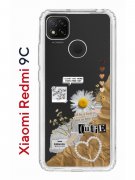 Чехол-накладка Xiaomi Redmi 9C Kruche Print Крафтовые наклейки