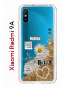 Чехол-накладка Xiaomi Redmi 9A Kruche Print Крафтовые наклейки