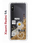 Чехол-накладка Xiaomi Redmi 9A Kruche Print Крафтовые наклейки