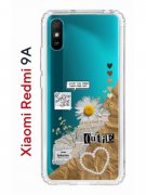 Чехол-накладка Xiaomi Redmi 9A Kruche Print Крафтовые наклейки