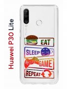Чехол-накладка Huawei P30 Lite/Honor 20S/Honor 20 Lite/Nova 4e Kruche Print Repeat