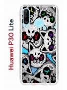Чехол-накладка Huawei P30 Lite/Honor 20S/Honor 20 Lite/Nova 4e Kruche Print Angry Cats