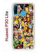 Чехол-накладка Huawei P30 Lite Kruche Print Симпсоны