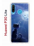 Чехол-накладка Huawei P30 Lite/Honor 20S/Honor 20 Lite/Nova 4e Kruche Print Лунный кот