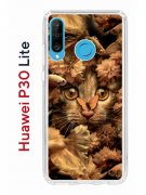 Чехол-накладка Huawei P30 Lite/Honor 20S/Honor 20 Lite/Nova 4e  Kruche Print Котик с рыбками