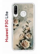 Чехол-накладка Huawei P30 Lite (585137) Kruche PRINT Белая роза