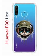 Чехол-накладка Huawei P30 Lite/Honor 20S/Honor 20 Lite/Nova 4e Kruche Print Кот в наушниках