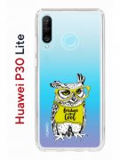Чехол-накладка Huawei P30 Lite/Honor 20S/Honor 20 Lite/Nova 4e Kruche Print Сова в очках