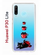 Чехол-накладка Huawei P30 Lite/Honor 20S/Honor 20 Lite/Nova 4e Kruche Print Котенок в чашке