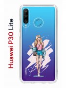 Чехол-накладка Huawei P30 Lite/Honor 20S/Honor 20 Lite/Nova 4e Kruche Print Fashion Girl