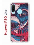 Чехол-накладка Huawei P30 Lite (585137) Kruche PRINT Японская змея