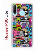 Чехол-накладка Huawei P30 Lite/Honor 20S/Honor 20 Lite/Nova 4e Kruche Print Monsters music