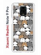 Чехол-накладка Xiaomi Redmi Note 9 Pro/Note 9S/Note 9 Pro Max Kruche Print Медвежата