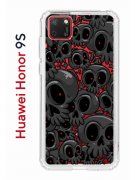 Чехол-накладка Huawei Honor 9S/Y5p 2020 Kruche Print Skull gray