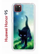 Чехол-накладка Huawei Honor 9S Kruche Print Черный кот