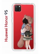 Чехол-накладка Huawei Honor 9S/Huawei Y5p Kruche Print Девочка с мишкой