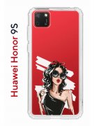 Чехол-накладка Huawei Honor 9S/Y5p 2020 Kruche Print Фэшн леди