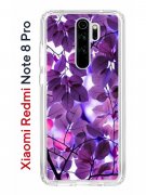 Чехол-накладка Xiaomi Redmi Note 8 Pro Kruche Print Purple leaves