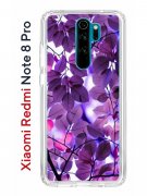 Чехол-накладка Xiaomi Redmi Note 8 Pro Kruche Print Purple leaves