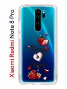 Чехол-накладка Xiaomi Redmi Note 8 Pro Kruche Print Ягодный микс