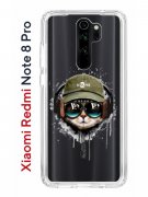 Чехол-накладка Xiaomi Redmi Note 8 Pro Kruche Print Кот в наушниках