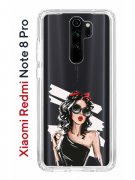 Чехол-накладка Xiaomi Redmi Note 8 Pro Kruche Print Фэшн леди
