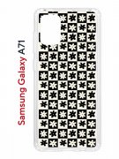 Чехол-накладка Samsung Galaxy A71 (582679) Kruche PRINT Шахматы-цветы