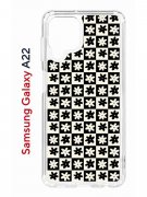 Чехол-накладка Samsung Galaxy A22 (606545) Kruche PRINT Шахматы-цветы