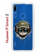 Чехол-накладка Huawei P Smart Z/Y9 Prime 2019/Honor 9X Kruche Print Кот в наушниках