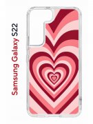 Чехол-накладка Samsung Galaxy S22 Kruche Print Сердце