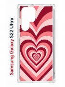 Чехол-накладка Samsung Galaxy S22 Ultra Kruche Print Сердце