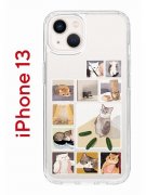 Чехол-накладка iPhone 13 Kruche Print Коты-Мемы