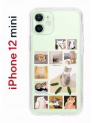 Чехол-накладка iPhone 12 mini Kruche Print Коты-Мемы