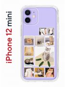 Чехол-накладка iPhone 12 mini Kruche Print Коты-Мемы