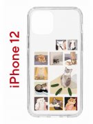 Чехол-накладка iPhone 12/12 Pro Kruche Print Коты-Мемы