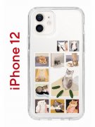 Чехол-накладка Apple iPhone 12  (588925) Kruche PRINT Коты-Мемы