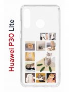 Чехол-накладка Huawei P30 Lite/Honor 20S/Honor 20 Lite/Nova 4e Kruche Print Коты-Мемы