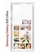 Чехол-накладка Samsung Galaxy S22 Ultra Kruche Print Коты-Мемы
