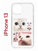 Чехол-накладка iPhone 13 Kruche Print Коты